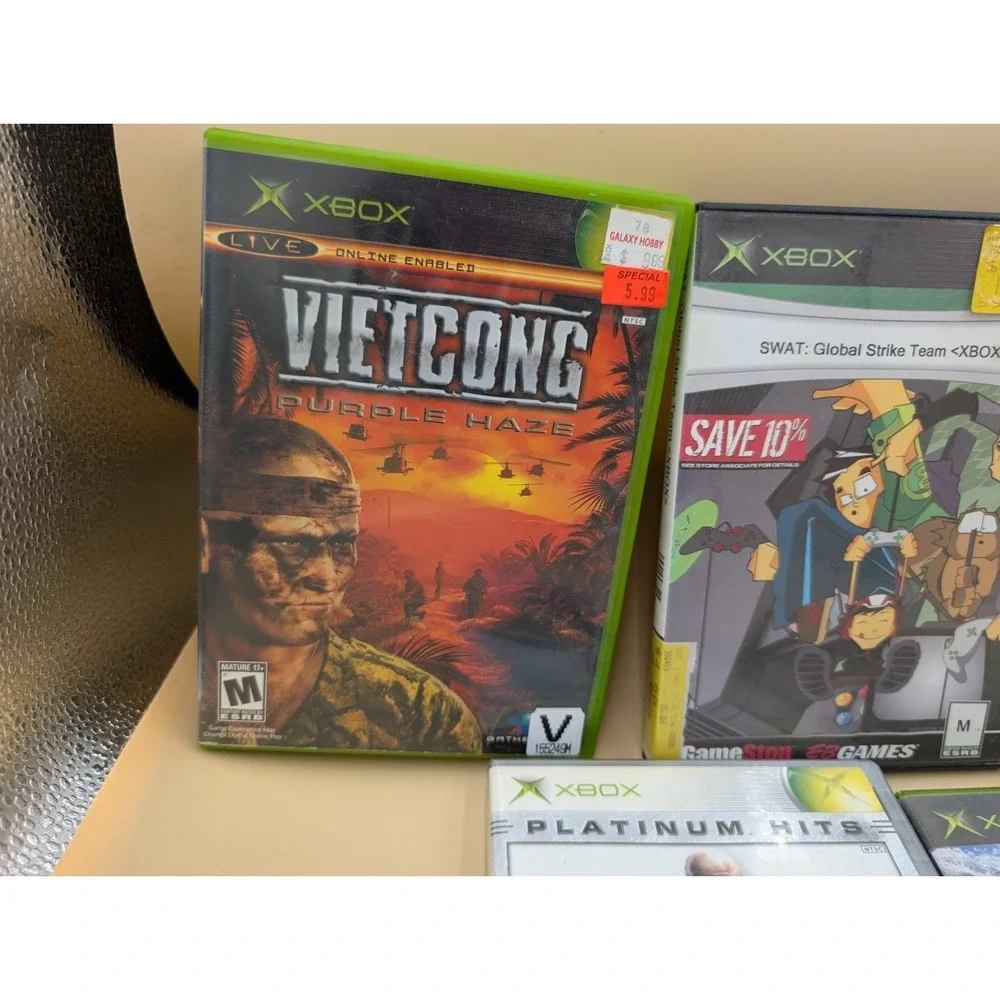 5 Xbox Games Lot Vietcong Swat Conflict Vietnam Hitman 2 Rallisport Challenge